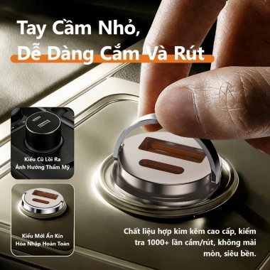 Bộ sạc ô tô 30W sạc nhanh vỏ kim nhôm mini, cáp Type‑C 1m, bảo hành 24 tháng - Giá 57.000₫ 2