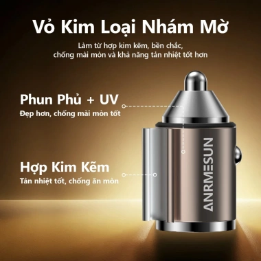 Bộ sạc ô tô 30W sạc nhanh vỏ kim nhôm mini, cáp Type‑C 1m, bảo hành 24 tháng - Giá 57.000₫ 6
