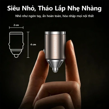 Bộ sạc ô tô 30W sạc nhanh vỏ kim nhôm mini, cáp Type‑C 1m, bảo hành 24 tháng - Giá 57.000₫ 8