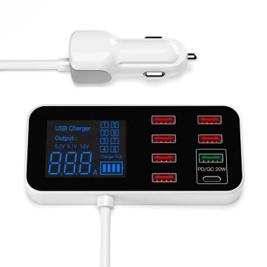 Bộ sạc ô tô 8 cổng PD & QC3.0 Hub USB 40W cho điện thoại, máy tính xách tay - Giá ưu đãi 864k 6