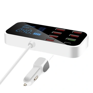 Bộ sạc ô tô 8 cổng PD & QC3.0 Hub USB 40W cho điện thoại, máy tính xách tay - Giá ưu đãi 864k 8