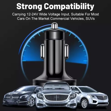 Bộ sạc ô tô USB 4 cổng 300W QC3.0 PD Type C màn hình kỹ thuật số, phát hiện điện áp 3