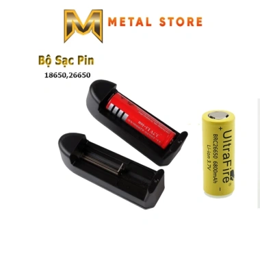 Bộ sạc pin 18.650 26.650 Lion 3.7V - Cục nạp 14.500 16.340 METAL STORE 1 viên, giá 22.000 Bộ sạc pin 18.650 26.650 Lion 3.7V - Cục nạp 14.500 16.340 METAL STORE 1 viên, giá 22.000
