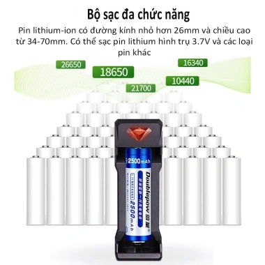 Bộ sạc Pin 3.7V Doublepow DP-UK41 4 khe sạc 18.650/26.650/10.440/16.340 - Giá 49.000₫ 7