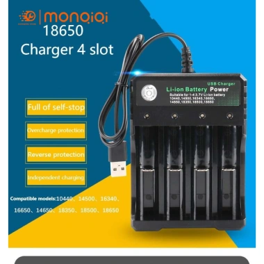 Bộ sạc pin 4 khe tự động ngắt & bật sáng, hỗ trợ 18.650, AA, Li‑ion – Giá 60.000₫ 10 Bộ sạc pin 4 khe tự động ngắt & bật sáng, hỗ trợ 18.650, AA, Li‑ion – Giá 60.000₫ 10