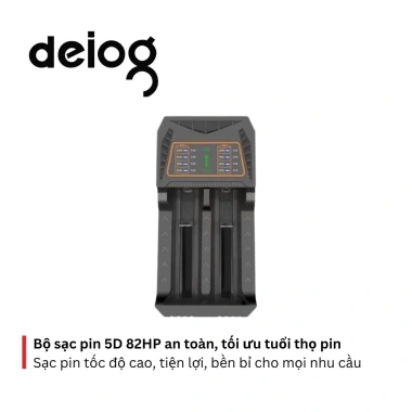 Bộ sạc pin 5D-82HP Top Value sạc nhanh an toàn bền bỉ, đa năng cho AA, AAA, Lithium, giá chỉ 134.480₫ 10