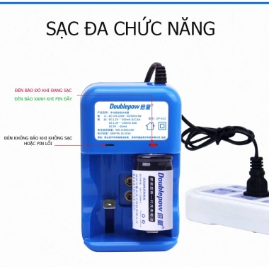 Bộ sạc pin AA AAA C D 9V Doublepow K32 - Tự ngắt, báo đèn pin đầy, giá tốt 110k 7