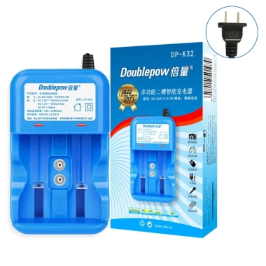 Bộ sạc pin AA AAA C D 9V Doublepow K32 - Tự ngắt, báo đèn pin đầy, giá tốt 110k 9