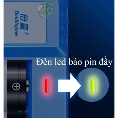 Bộ Sạc Pin AA AAA C Doublepow DP‑K55 Tự Ngắt Đa Năng – Đèn Báo, Kèm Pin D cho Bếp Ga, Pin, Radio – 159k