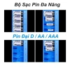 Bộ Sạc Pin AA AAA C Doublepow DP‑K55 Tự Ngắt Đa Năng – Đèn Báo, Kèm Pin D cho Bếp Ga, Pin, Radio – 159k 5