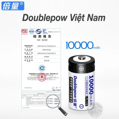 Bộ Sạc Pin AA AAA C Doublepow DP‑K55 Tự Ngắt Đa Năng – Đèn Báo, Kèm Pin D cho Bếp Ga, Pin, Radio – 159k