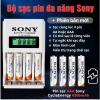 Bộ sạc pin AA AAA Sony 4 chỗ 2A/3A, sạc nhanh tự ngắt, LED báo trạng thái 65.000 VND