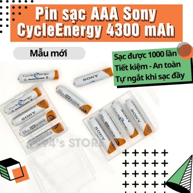 Bộ sạc pin AA AAA Sony 4 chỗ 2A/3A, sạc nhanh tự ngắt, LED báo trạng thái 65.000 VND