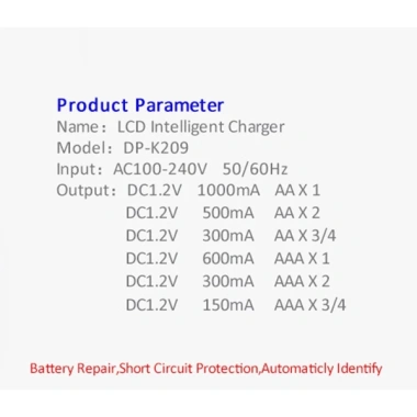 Bộ sạc pin AA Doublepow DP-K209 Xanh tự ngắt LCD công suất cao - Giá 194.000₫