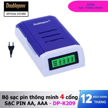 Bộ sạc pin AA Doublepow DP-K209 Xanh tự ngắt LCD công suất cao - Giá 194.000₫