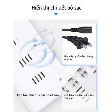Bộ Sạc Pin AA/AAA 8 Khe Doublepow K18 - Đèn Báo, Dùng cho Micro, Đồ Chơi, Giá 140k