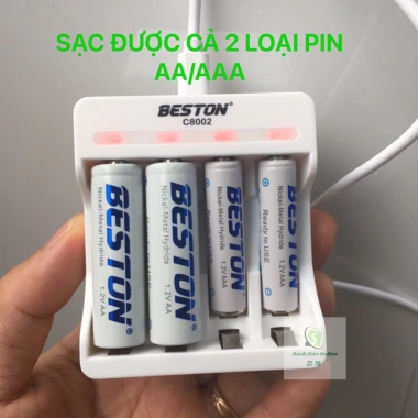 Bộ sạc pin AA/AAA Beston C8.002 chuẩn, nhanh, đa năng cho micro, máy ảnh, đồ chơi - Giá 65.000₫ 3 Bộ sạc pin AA/AAA Beston C8.002 chuẩn, nhanh, đa năng cho micro, máy ảnh, đồ chơi - Giá 65.000₫ 3