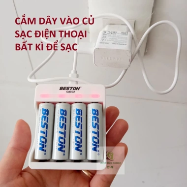 Bộ sạc pin AA/AAA Beston C8.002 chuẩn, nhanh, đa năng cho micro, máy ảnh, đồ chơi - Giá 65.000₫