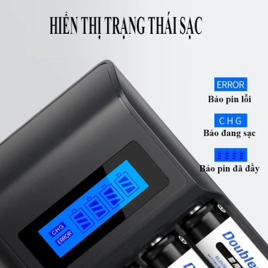 Bộ sạc pin AA/AAA DP-K98B Tự Ngắt - Sạc nhanh cho mic không dây, máy đo huyết áp 3