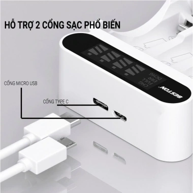 Bộ sạc pin Beston C9.023L 4 slot 2A/3A 1.2V có đèn báo - Giá giảm 79.000đ 4