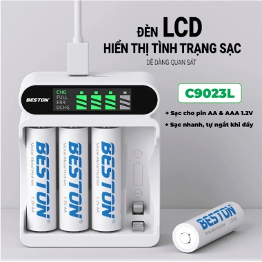 Bộ sạc pin Beston C9.023L 4 slot 2A/3A 1.2V có đèn báo - Giá giảm 79.000đ 6