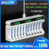 Bộ Sạc Pin Beston C9.025L 12 Cổng AA/AAA - Sạc nhanh, tự ngắt, đèn báo thông minh, giá ưu đãi 320.000đ