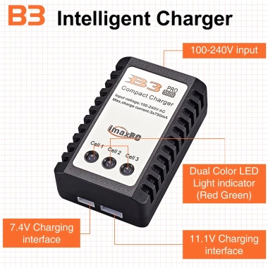 Bộ sạc Pin Cân Bằng B3 Pro AC - Lipo 2S-3S 7.4V/11.1V, giá 110k, miễn phí ship