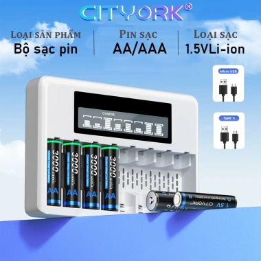 Bộ sạc pin CITYORK NC562 sạc nhanh tự ngắt 1.5V AA AAA giá ưu đãi 239.000 VND