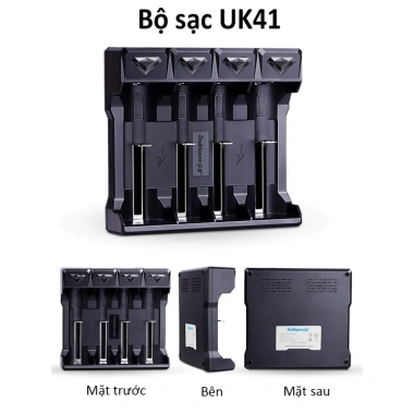 Bộ sạc Pin Đa Năng 3.7V Doublepow UK41 4 Khe Sạc 18.650 26.650 10.440 16.340 Giá 49.000 VND 4