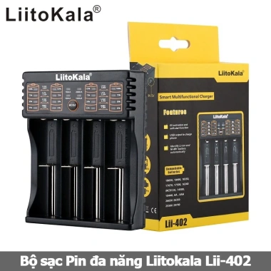 Bộ sạc pin đa năng 4 khay Lii-402 hỗ trợ AA, AAA, 18.650, 26.650, 14.500 – giá ưu đãi 209.000₫