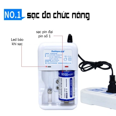 Bộ sạc pin đa năng Doublepow DP-D02 (D C AA AAA 9V) giá 95.000 - sạc nhanh, an toàn 7 Bộ sạc pin đa năng Doublepow DP-D02 (D C AA AAA 9V) giá 95.000 - sạc nhanh, an toàn 7