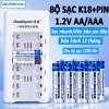Bộ sạc pin K18 pin sạc 1.2V AA/AAA Doublepow dùng cho Micro, bàn chải điện, remote, giảm 20% chỉ 139.000₫