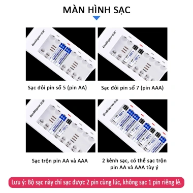 Bộ sạc pin K18 pin sạc 1.2V AA/AAA Doublepow dùng cho Micro, bàn chải điện, remote, giảm 20% chỉ 139.000₫