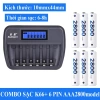 Bộ sạc pin K66 Doublepow 12 ngàm AA/AAA sạc thông minh, dung lượng cao 188.000 VND 9