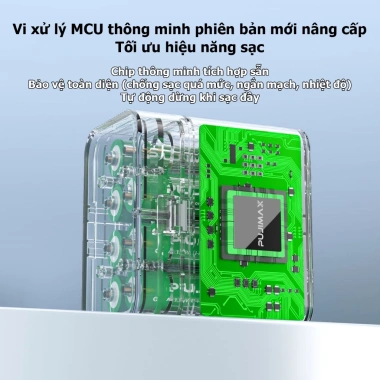 Bộ sạc pin thông minh PUJIMAX 8 khe Li-ion AA 1.5V 4.255mWh - Tự động ngắt, chống sạc quá mức, giá ưu đãi 229.999₫