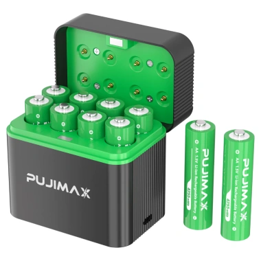 Bộ sạc pin thông minh PUJIMAX 8 khe Li-ion AA 1.5V 4.255mWh - Tự động ngắt, chống sạc quá mức, giá ưu đãi 229.999₫ 9 Bộ sạc pin thông minh PUJIMAX 8 khe Li-ion AA 1.5V 4.255mWh - Tự động ngắt, chống sạc quá mức, giá ưu đãi 229.999₫ 9