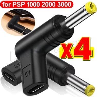 Bộ sạc Type‑C sang DC Plug‑and‑Play – Chuyển đổi PSP 5V, phù hợp máy tính bảng, router