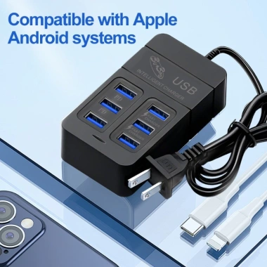 Bộ sạc USB đa cổng 35W sạc nhanh, ổ cắm EU/Mỹ, chuyển đổi phích cắm điện thoại 3