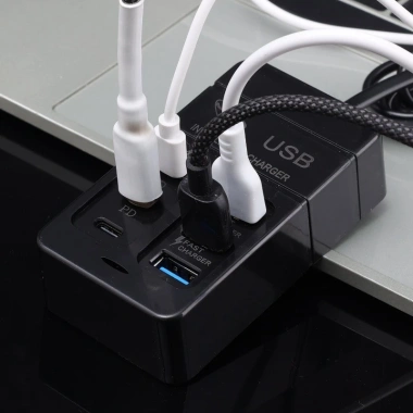 Bộ sạc USB đa cổng 35W sạc nhanh, ổ cắm EU/Mỹ, chuyển đổi phích cắm điện thoại 5