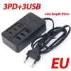 Bộ sạc USB đa cổng 35W sạc nhanh, ổ cắm EU/Mỹ, chuyển đổi phích cắm điện thoại 10