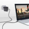 Bộ sạc USB‑C 45W đa điện áp 20V‑2.25A/15V‑3A, tương thích HP Lenovo Xiaomi, màu đen