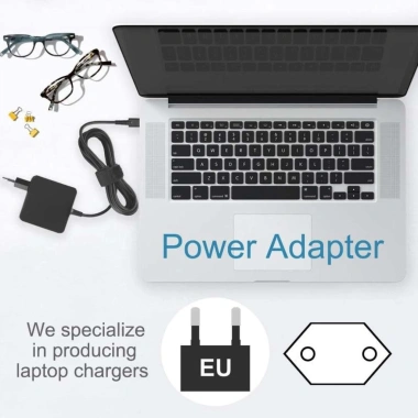 Bộ sạc USB‑C 45W đa điện áp 20V‑2.25A/15V‑3A, tương thích HP Lenovo Xiaomi, màu đen