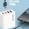 Bộ sạc USB‑C kép PD 120W 4 cổng, chip thông minh, chống cháy, bảo vệ quá dòng, trạm sạc nhanh, thiết kế nhỏ gọn 68mm 2
