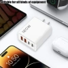 Bộ sạc USB‑C kép PD 120W 4 cổng, chip thông minh, chống cháy, bảo vệ quá dòng, trạm sạc nhanh, thiết kế nhỏ gọn 68mm 4