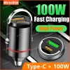 Bộ sạc xe hơi 100W PD Sạc nhanh QC3.0 Mini USB Type-C cho iPhone, giá 47.520 VND