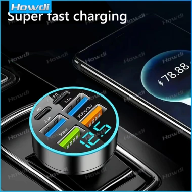 Bộ sạc xe hơi USB 66W Loại C - Sạc nhanh, chuyển đổi iPhone, dùng ổ cắm bật lửa - Giá chỉ 62.178₫ 5