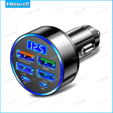 Bộ sạc xe hơi USB 66W Loại C - Sạc nhanh, chuyển đổi iPhone, dùng ổ cắm bật lửa - Giá chỉ 62.178₫ 6