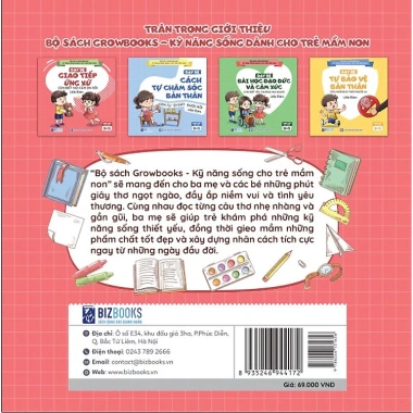 Bộ sách Growbooks kỹ năng sống trẻ Mầm Non - Dạy bé giao tiếp ứng xử Con biết nói cảm ơn rồi | Bizbooks 63.480₫ 2
