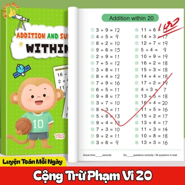 Bộ Sách Toán Cộng Trừ 5-6 tuổi – Phạm vi 10-20-50-100, Học tại nhà, Chuẩn lớp 1, Bán chạy 2.025 – Giá 30.000đ 6