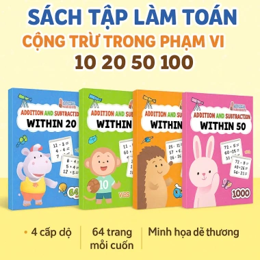 Bộ Sách Toán Cộng Trừ 5-6 tuổi – Phạm vi 10-20-50-100, Học tại nhà, Chuẩn lớp 1, Bán chạy 2.025 – Giá 30.000đ 9